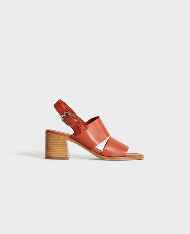 Sandalias de piel con tacón 29 dark orange