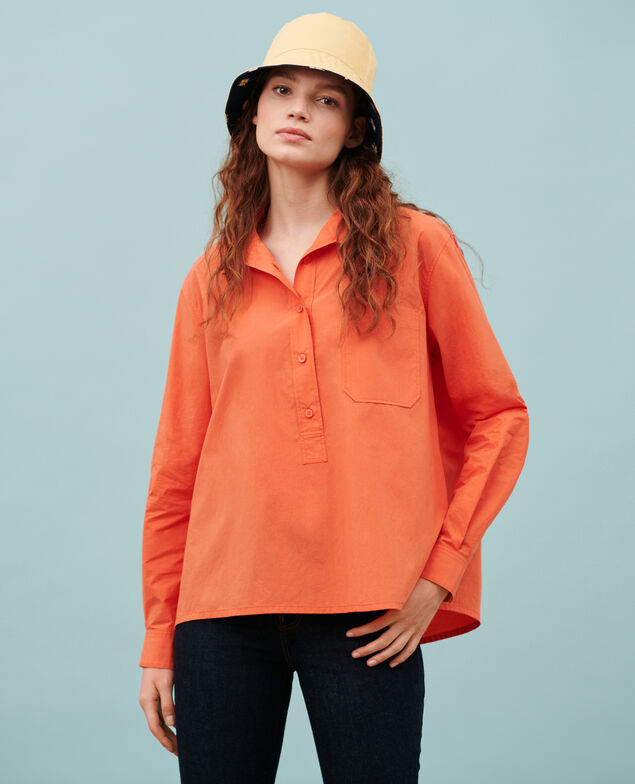 Camisa caftán amplia de algodón