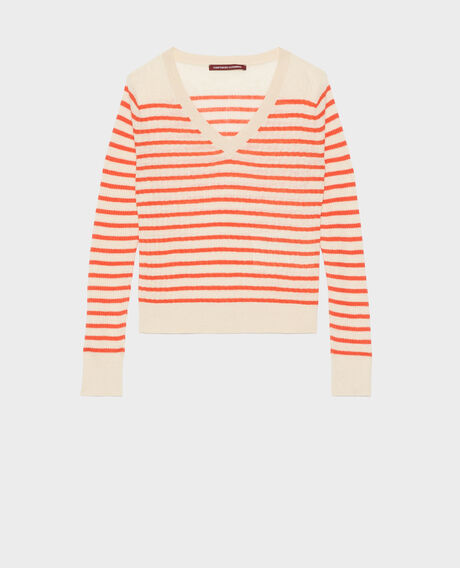 Jersey de rayas de lino 0240 tiger lily stripes 3sju271l01