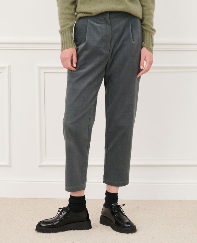 Pantalón de terciopelo 8817 58 darkgreen