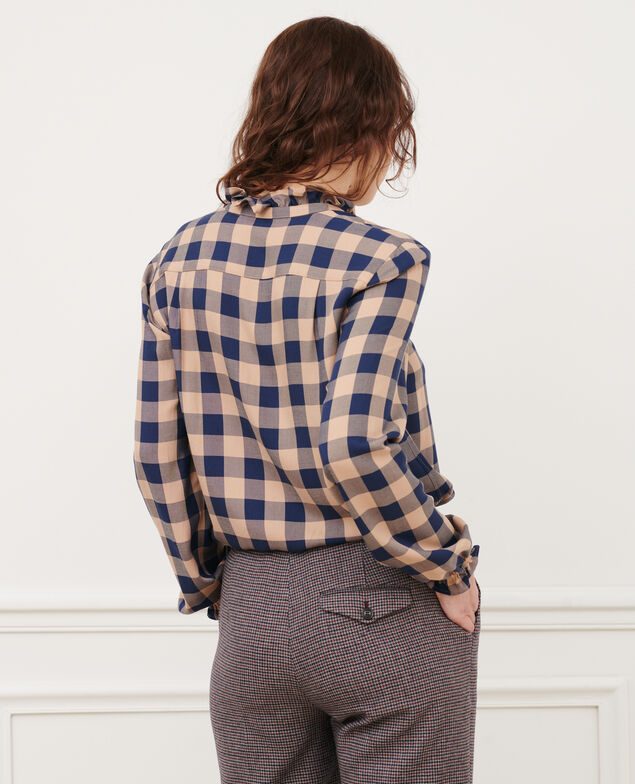 Camisa fluida de cuadros 8867 32 beige check