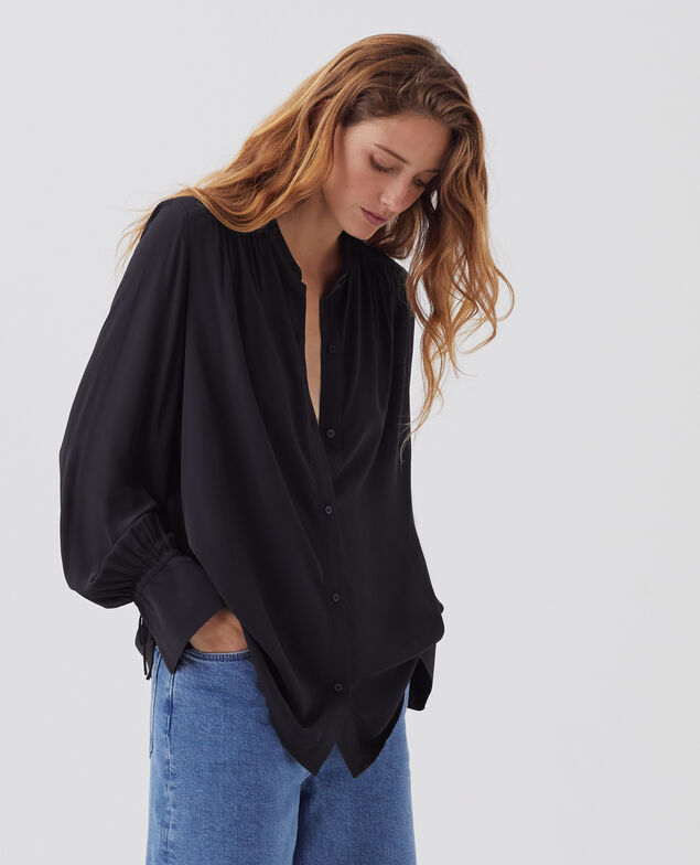 Camisa fluida de manga larga H695 night sky