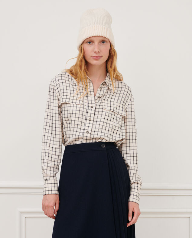 Camisa fluida de cuadros 8868 30 natural check