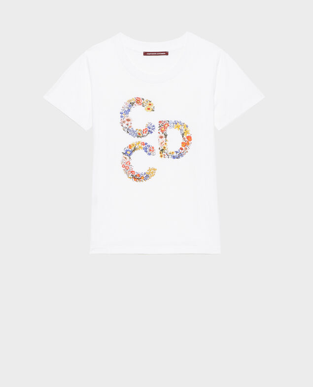 Camiseta de algodón manga corta Brilliant white