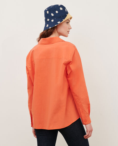 Camisa caftán amplia de algodón 0250 tiger lily orange 3sbl018c12