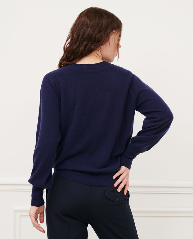 Jersey cuello redondo de cachemir 8846 69 navy