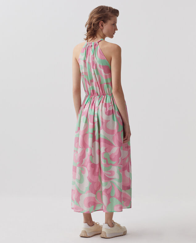 Vestido largo con escote americano H720 anemone pink