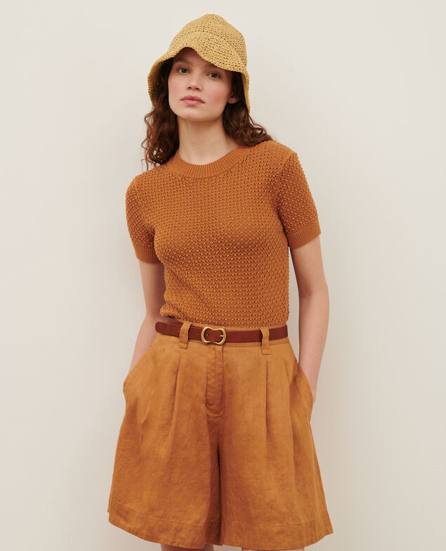 Jersey con manga corta de algodón 0320 almond brown