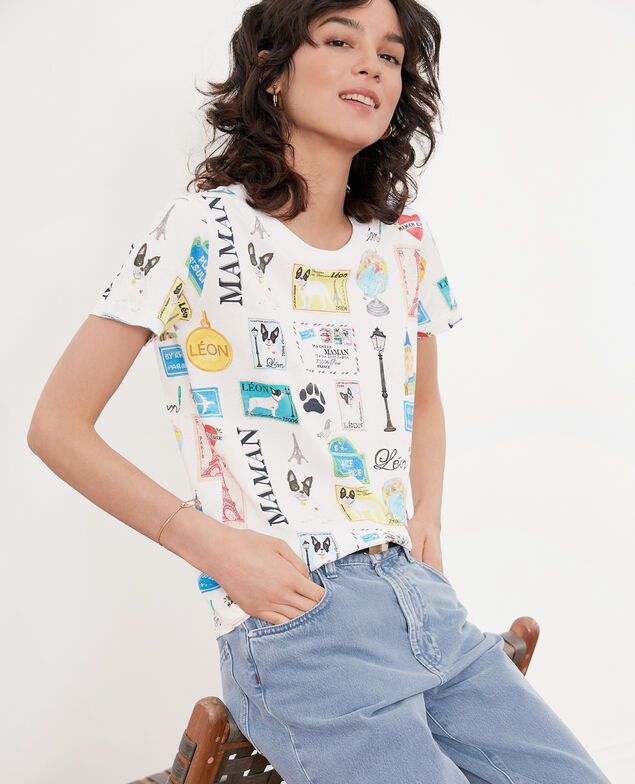 Camiseta Léon y París Off white