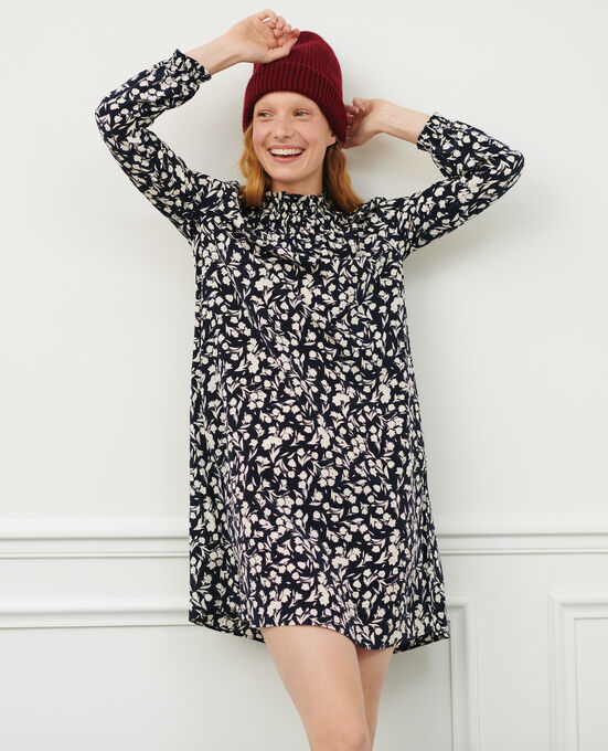 AGLAE - Vestido fluido estampado 8841 69 NAVY