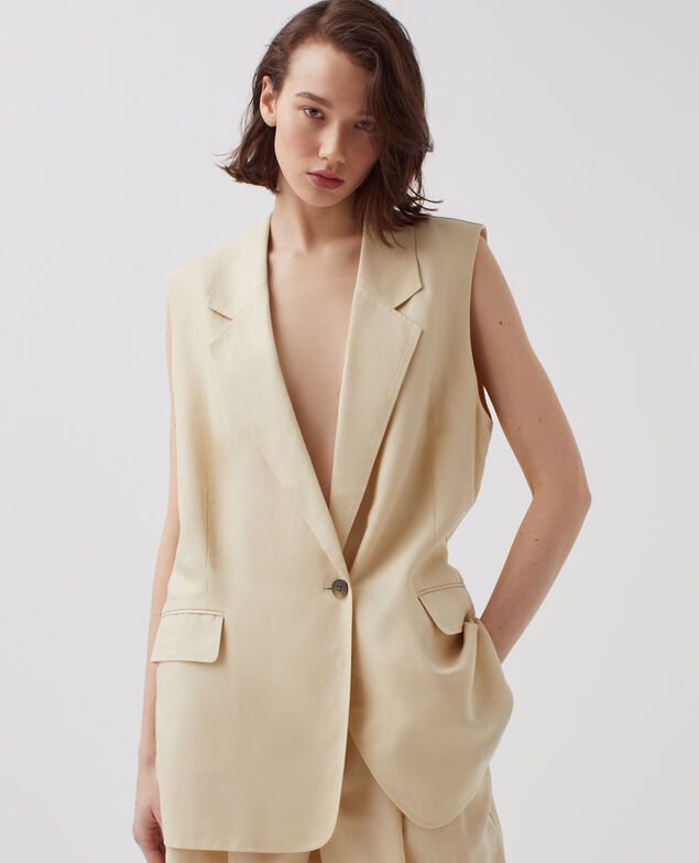 Chaqueta de traje sin mangas H311 oyester gray