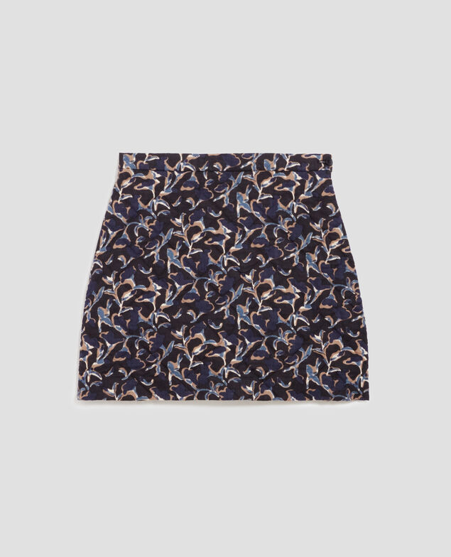 Falda acolchada de algodón I686 new fl ikat navy