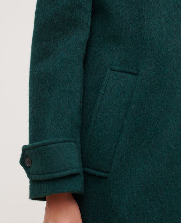 Abrigo recto de lana con textura 8880 59 darkgreen