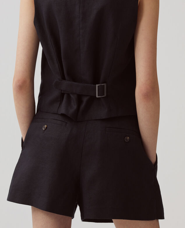 Chaleco de lino H091 black beauty