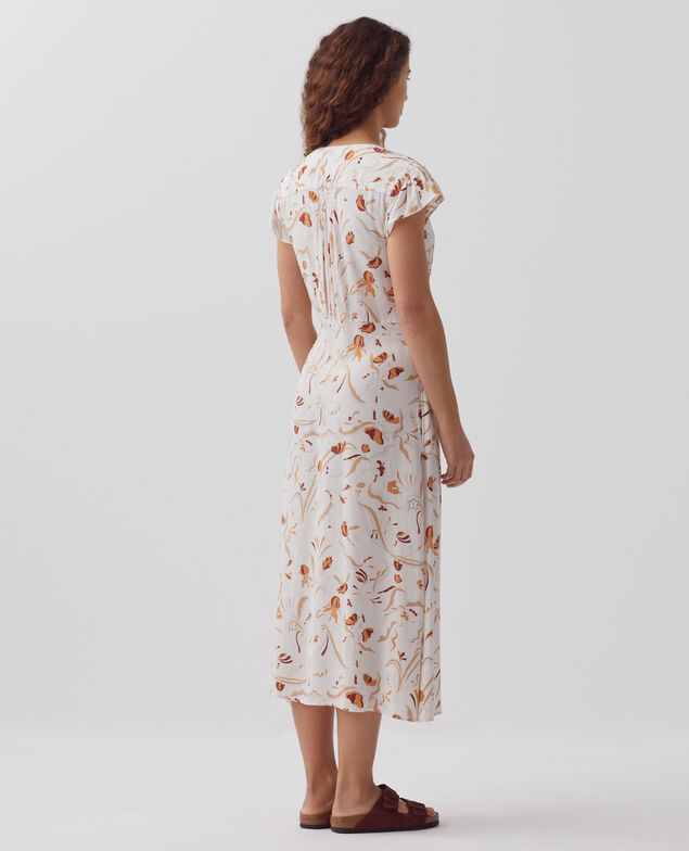 LUDIVINE - Vestido estampado fluido H302 delicate fl natural