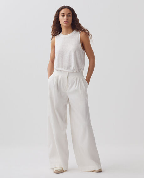YVONNE - Pantalón amplio de algodón 8885 00 white 3spa290c10
