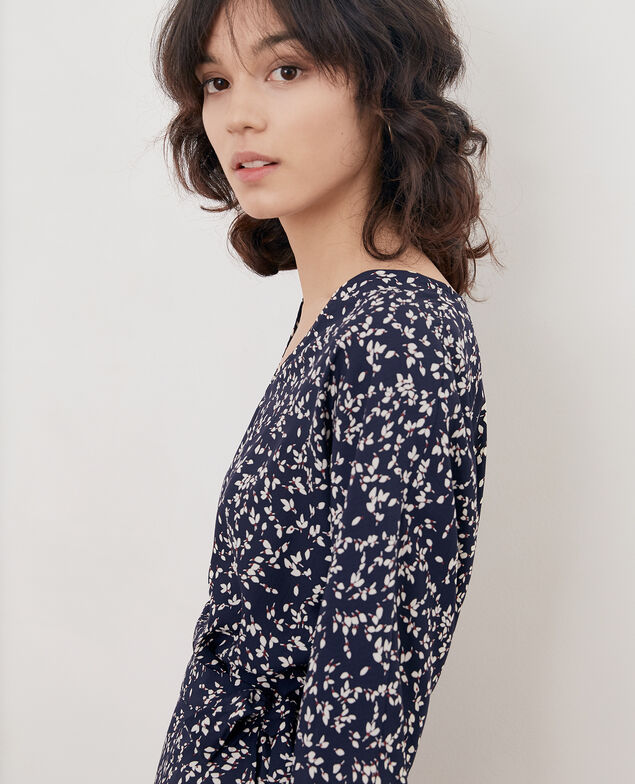 Vestido estampado con escote cruzado Canopee marine
