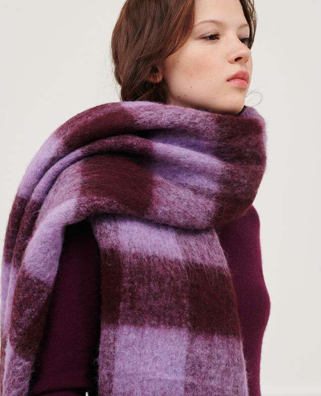 Maxi bufanda a cuadros Pastel lilac