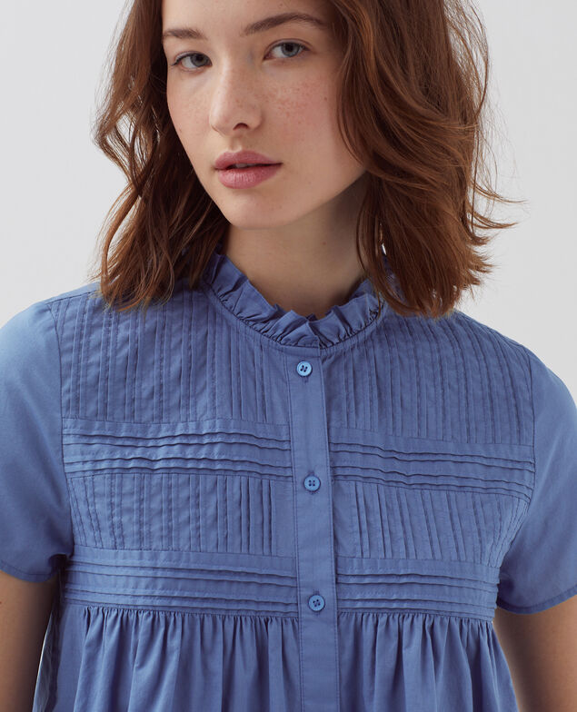 Blusa de manga corta I640 gray blue
