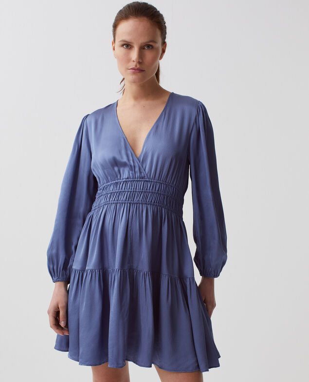 Vestido corto fluido I640 gray blue