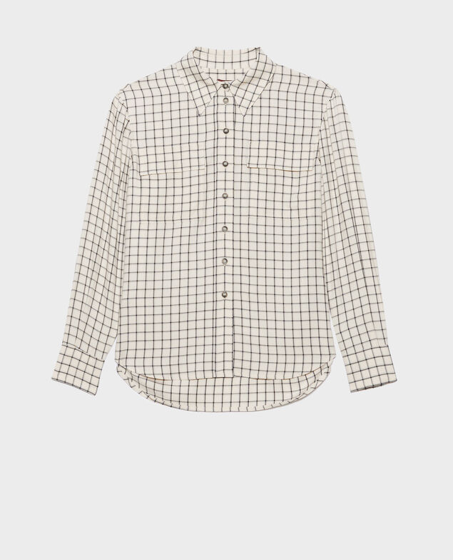 Camisa fluida de cuadros 8868 30 natural check