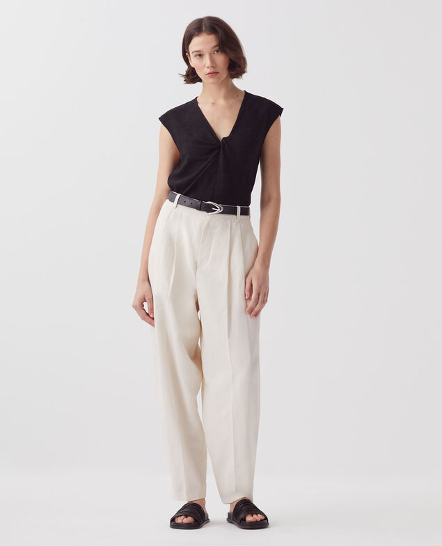 Top fluido trenzado sin mangas H091 black beauty