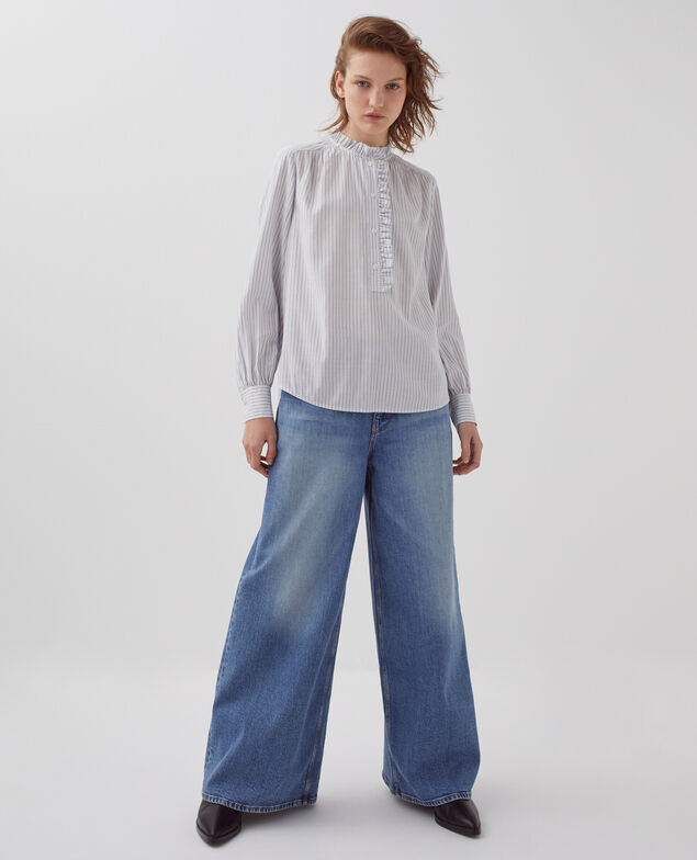 Blusa con detalles de volantes I098 st black blue