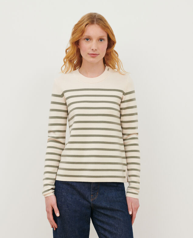 MADDY - Jersey marinero de lana merina 0561 vetiver stripes