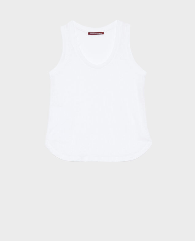 Camiseta sin mangas de lino 4235 optical white