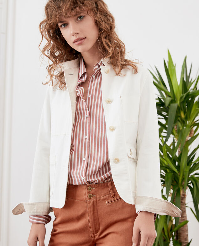 Chaqueta cuello mao Off white