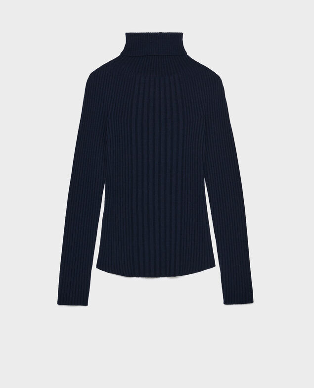 Jersey cuello vuelto de lana merino A699 navy knit