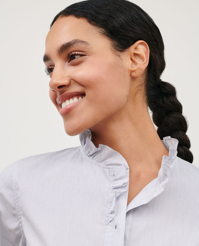 Camisa de algodón 8871 69 navy stripe