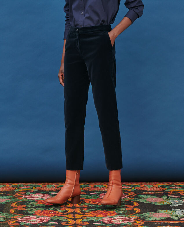 MARGUERITE - Pantalón cigarette 6041c navy deep