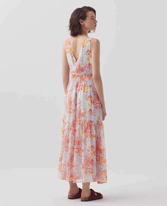 Vestido largo fluido H603 dahlia blue