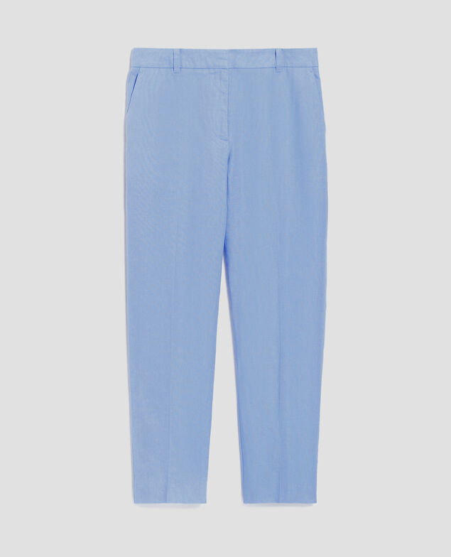 MARGUERITE - Pantalón cigarette de lino H612 bel air blue
