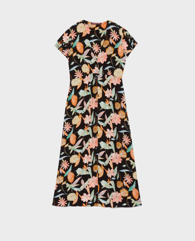 LUDIVINE - Vestido largo fluido 0909 black aubepine