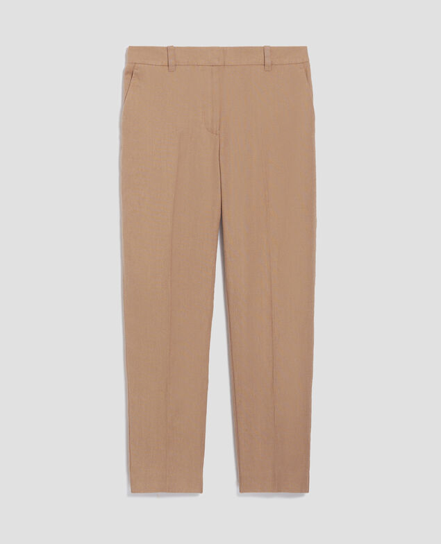 MARGUERITE - Pantalón cigarette de lino H330 tiger's eye