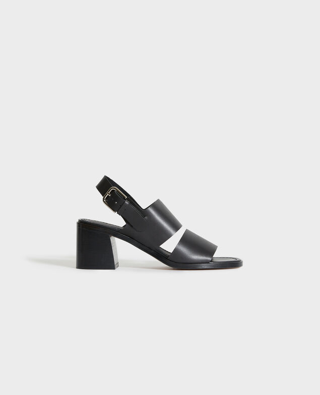 Sandalias de piel con tacón 09 black