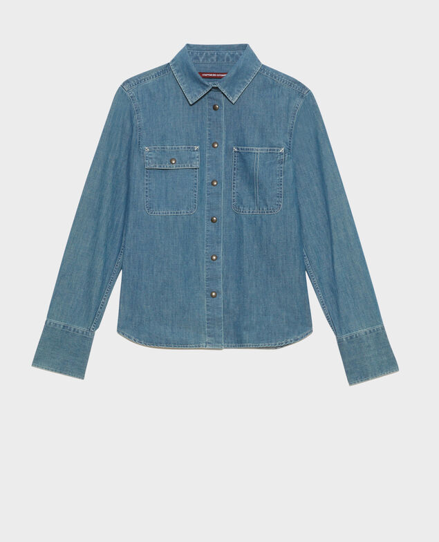 Camisa vaquera con bolsillos Denim medium wash