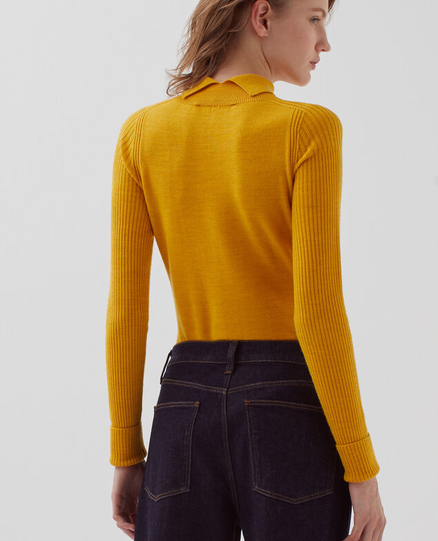 Jersey ajustado de lana merino I470 sunset yellow