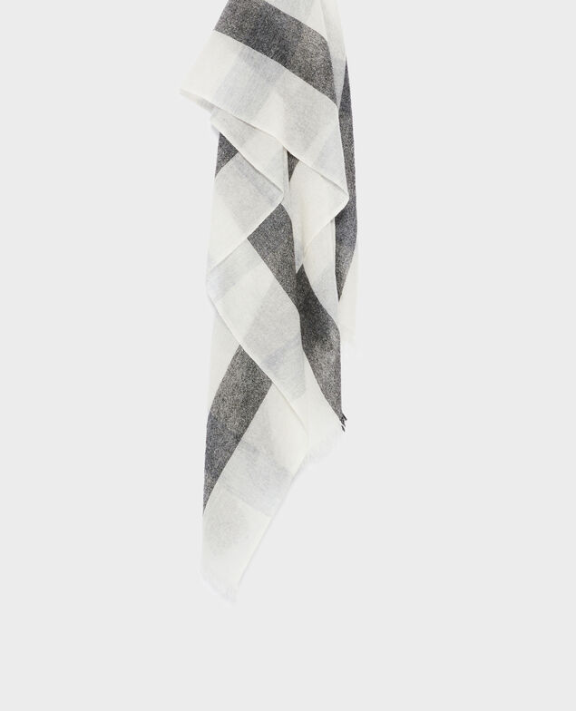 Bufanda de cachemir A093 black check 2wsc122