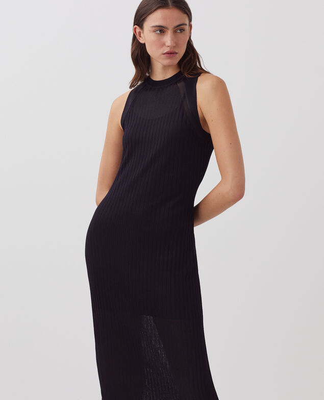 Vestido largo de canalé H695 night sky