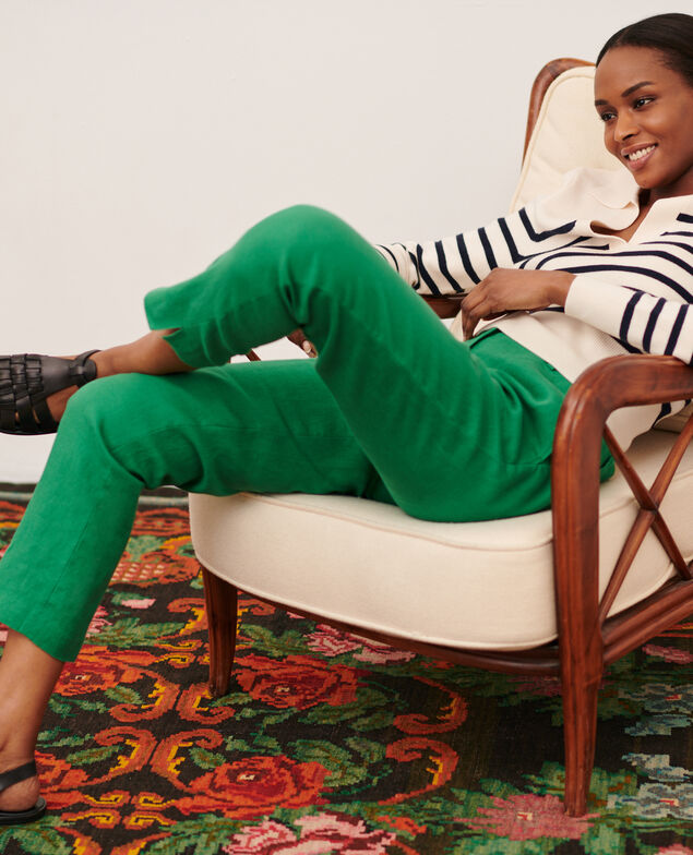 MARGUERITE - Pantalón cigarette 0542 pine green 3spa005f03
