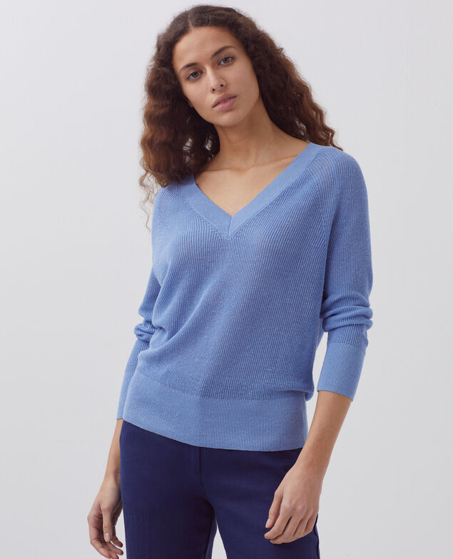 Jersey de lino con cuello de pico H605 savoie