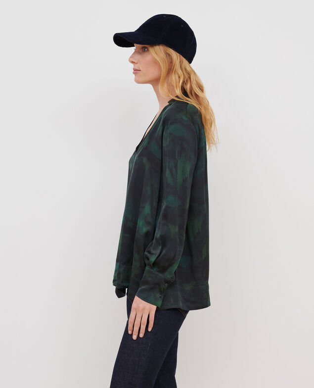 Blusa estampada fluida A581 print bolero green