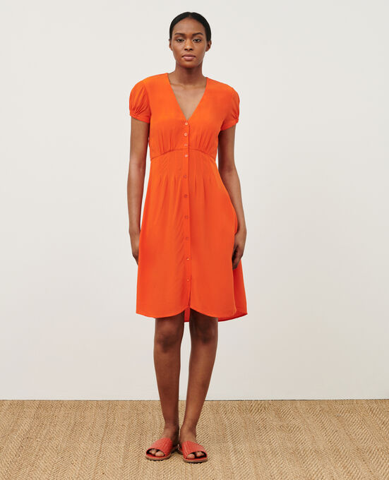 Vestido corto fluido 7020C 22 ORANGE