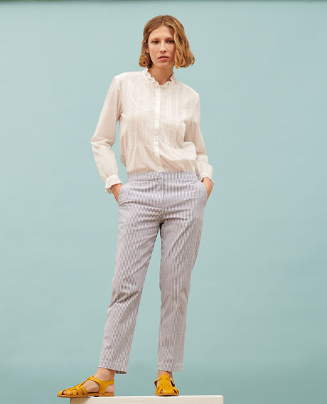 MARGUERITE - Pantalón cigarette Str navy Nyokeasy