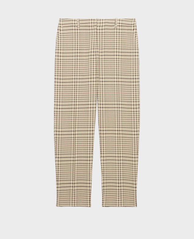MARGUERITE - Pantalón cigarette 0400 cream checks