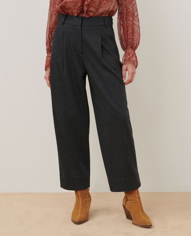 PEGGY - Pantalón carrot de lana mezclada