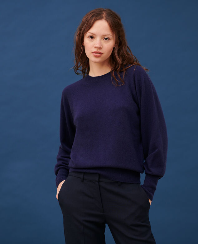 Jersey cuello redondo de cachemir 8846 69 navy